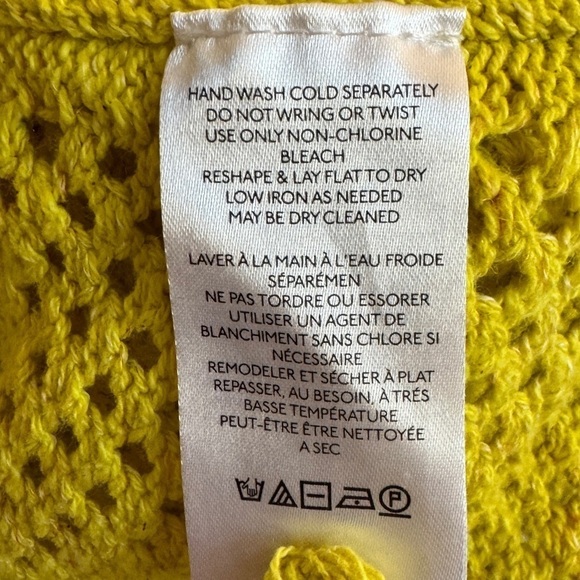 Pilcro Open-Stitch Crew-Neck Sweater, Yellow, Size XS - Picture 10 of 10